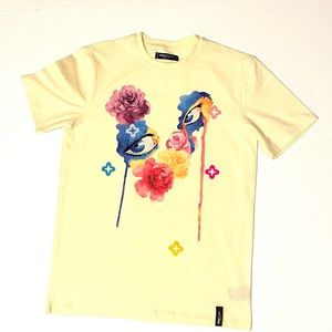Men’s Roku Studio Flower Eyes T-Shirt Yellow Size S